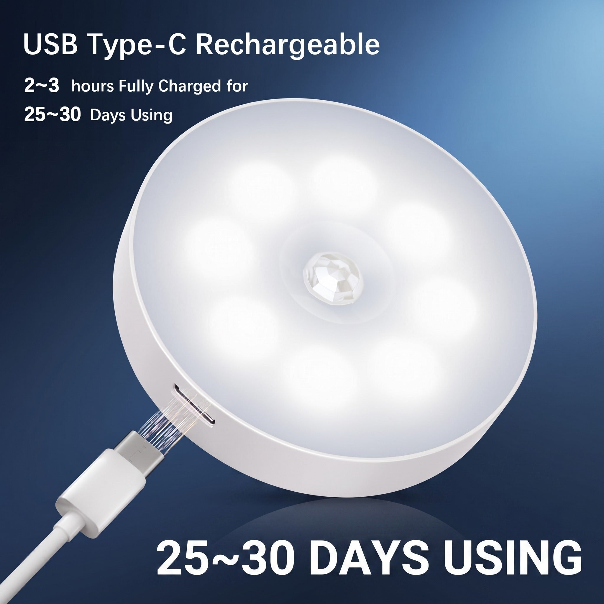 Rechargeable Motion-Sensored Magnetic Puck Lights (3-Pack)