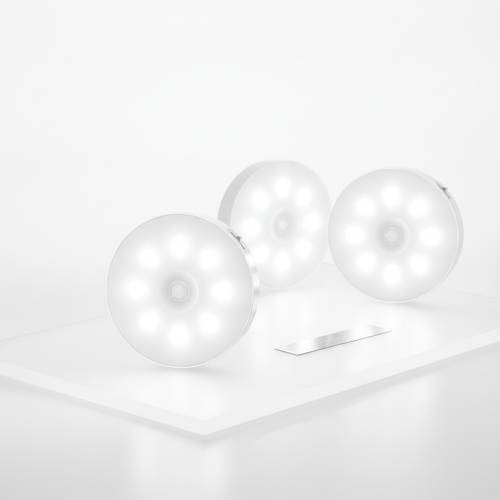 Rechargeable Motion-Sensored Magnetic Puck Lights (3-Pack)